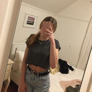 XS Garage striped crop top